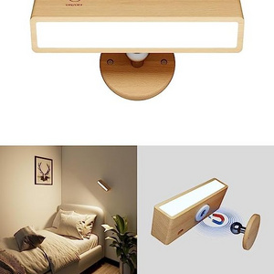 YiLaie Magnetic Wooden Rotatable Night Light Smart 360 Degree Wall Lamps For Home Bedroom Led Wall Reading Night Light bedside