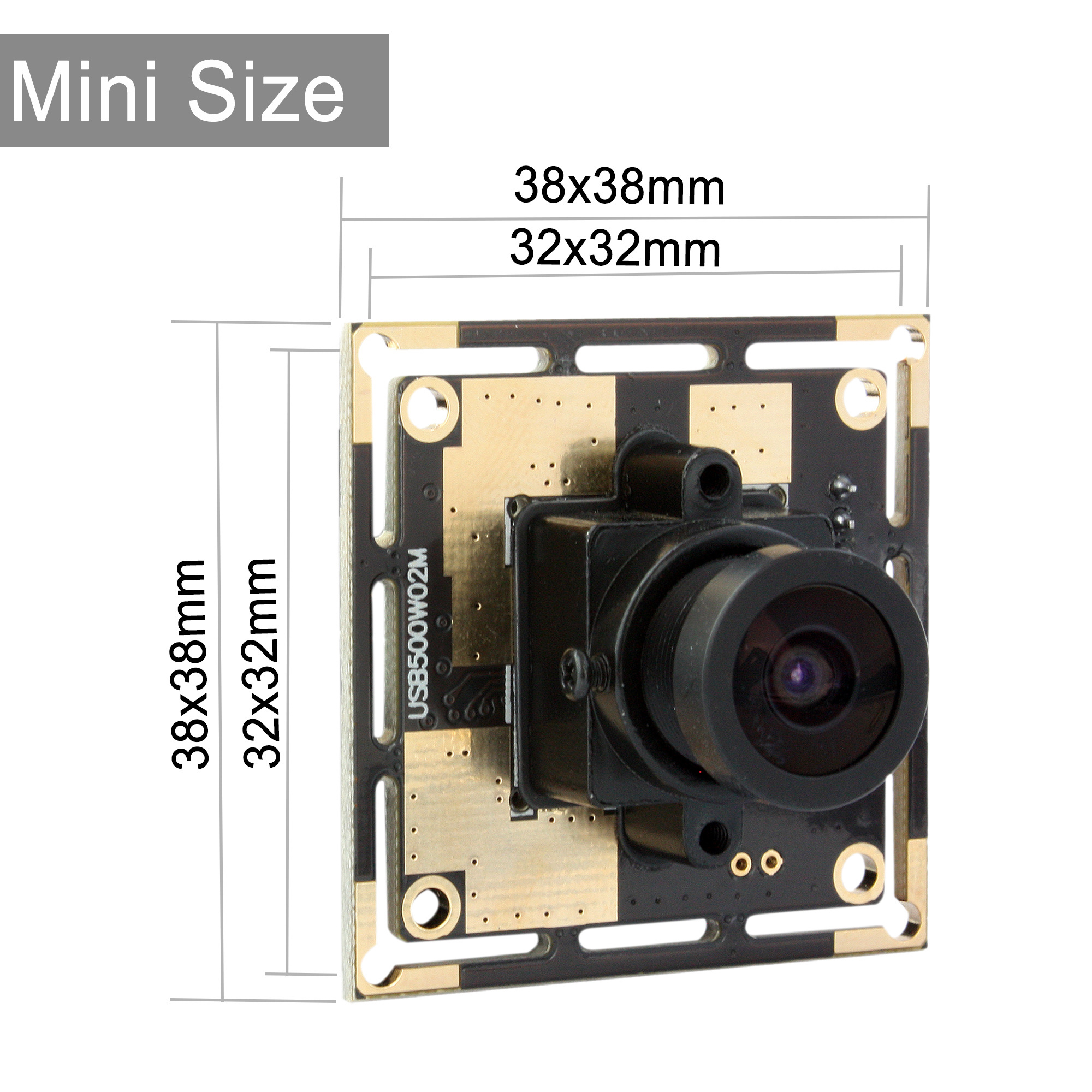 ELP 5 Megapixel 2592X1944 CMOS OV5640 USB Camera Webcam Module with No Distortion Lens Model ELP-USB500W02M-L100