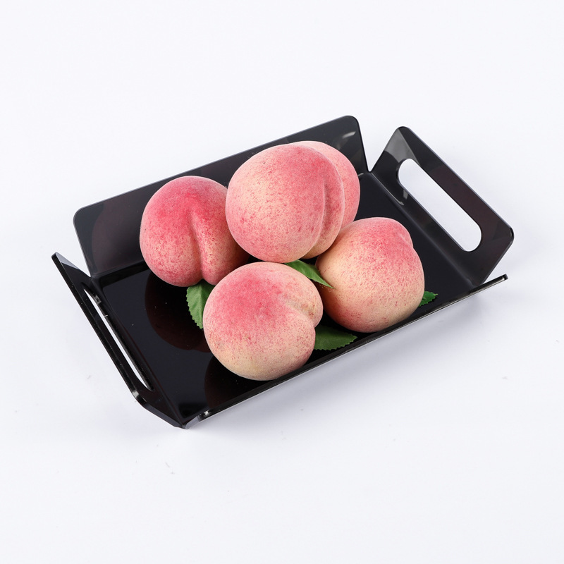 Factory Wholesale Modern Stylish Small Acrylic Fruit Serving Tray with Handles