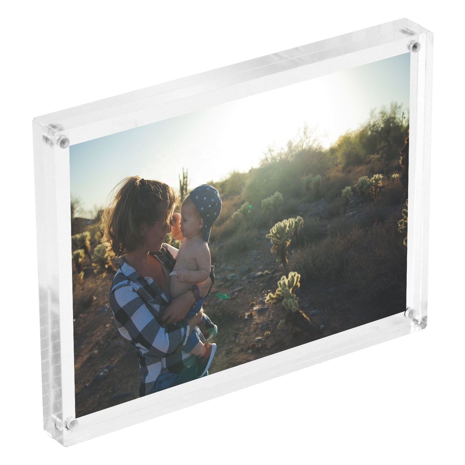 Wholesale 5x7 Clear Floating Magnet Wall Poster Certificate Picture Frames Bulk Magnetic Acrylic Photo Frame