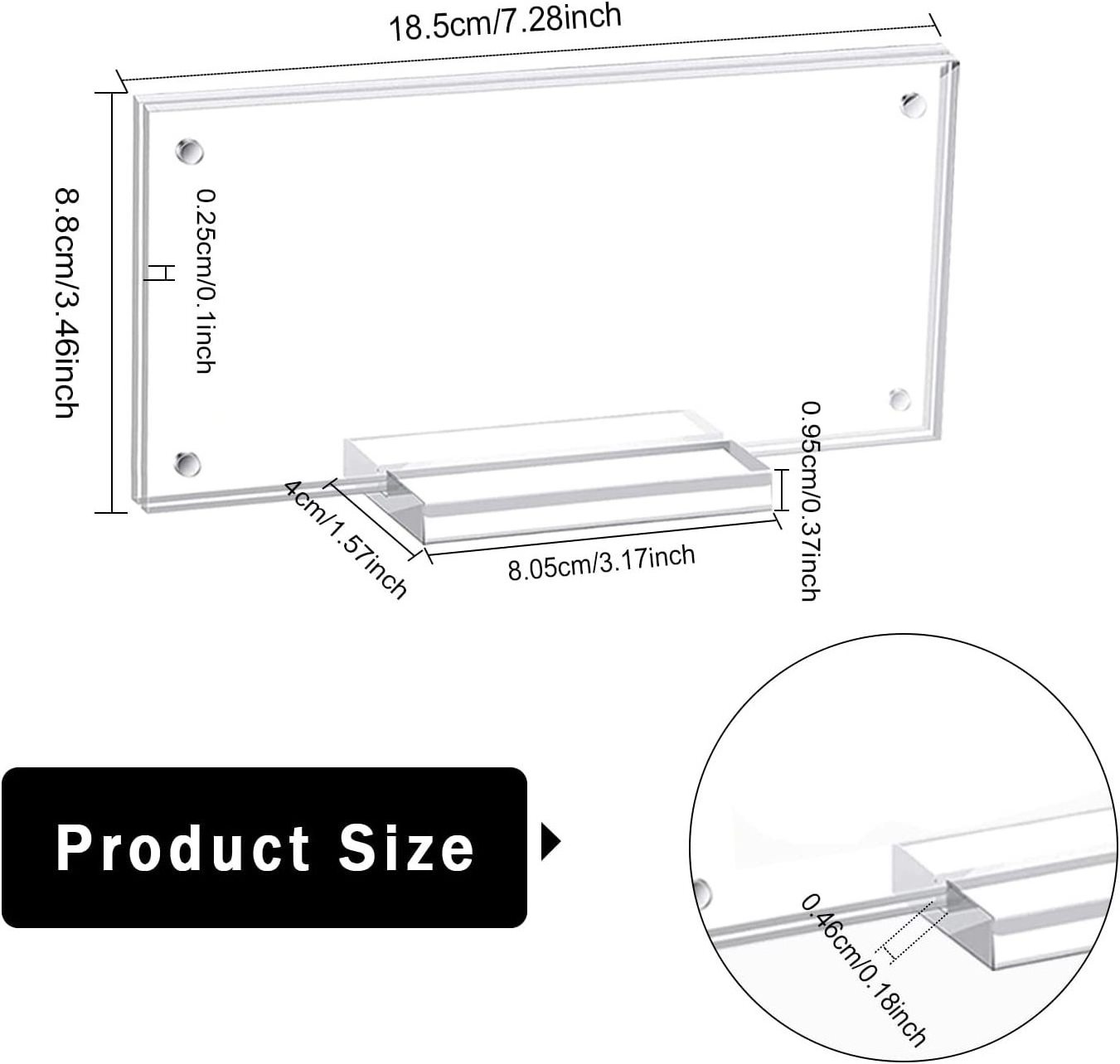 Acrylic Single Bank Note Frame Plastic Money Dollar Display Holder for Banknote