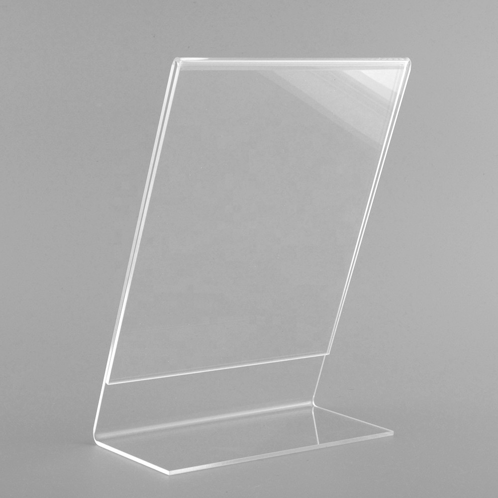 12 Pack Ad Frames Tabletop Sign Display Plastic Menu Stand Slant Back Clear Acrylic Sign Holder 4x6