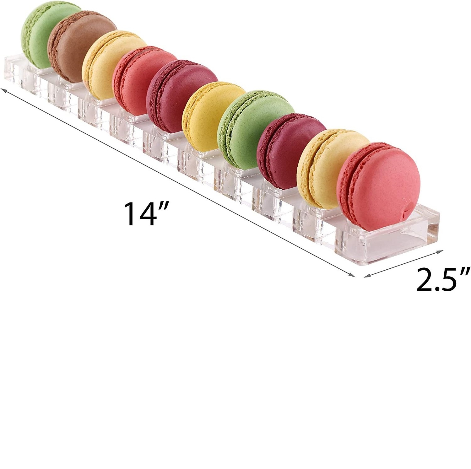 6 Holes White Acrylic Cookie Organizing Stand Grooved Macaron Display Trays for Cake Shop