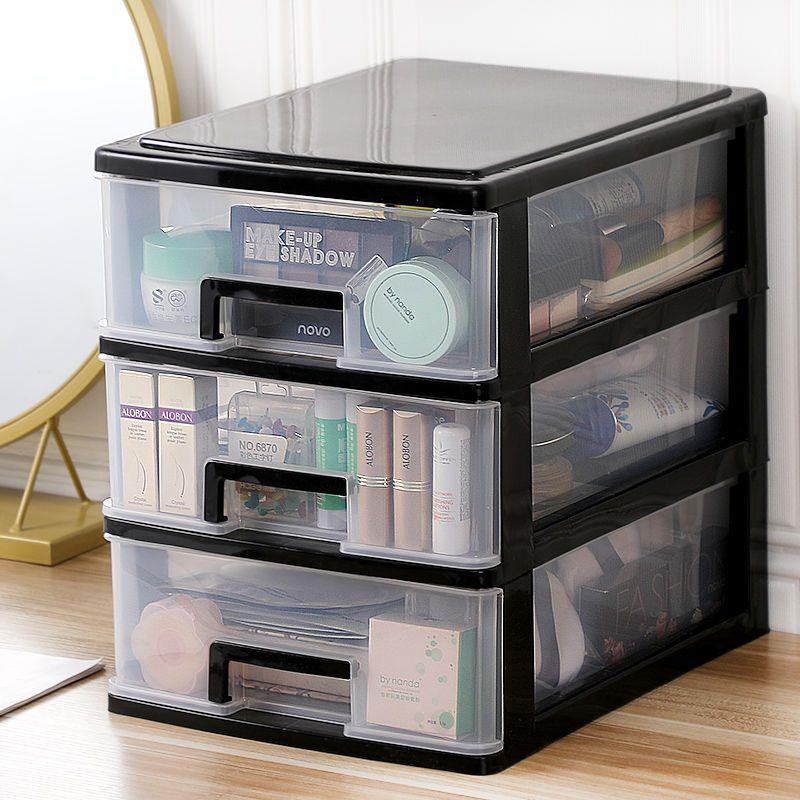 Black 5-drawer 5 Tier Door Multipurpose Storage Drawer Plastic Organizer Cabinet Tower