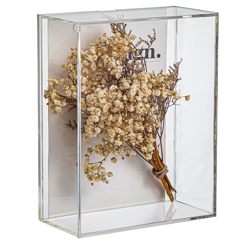 6x6 8 x 10 DIY Decorative Keepsake Display Case Acrylic Shadow Box Frames for Dried Flower