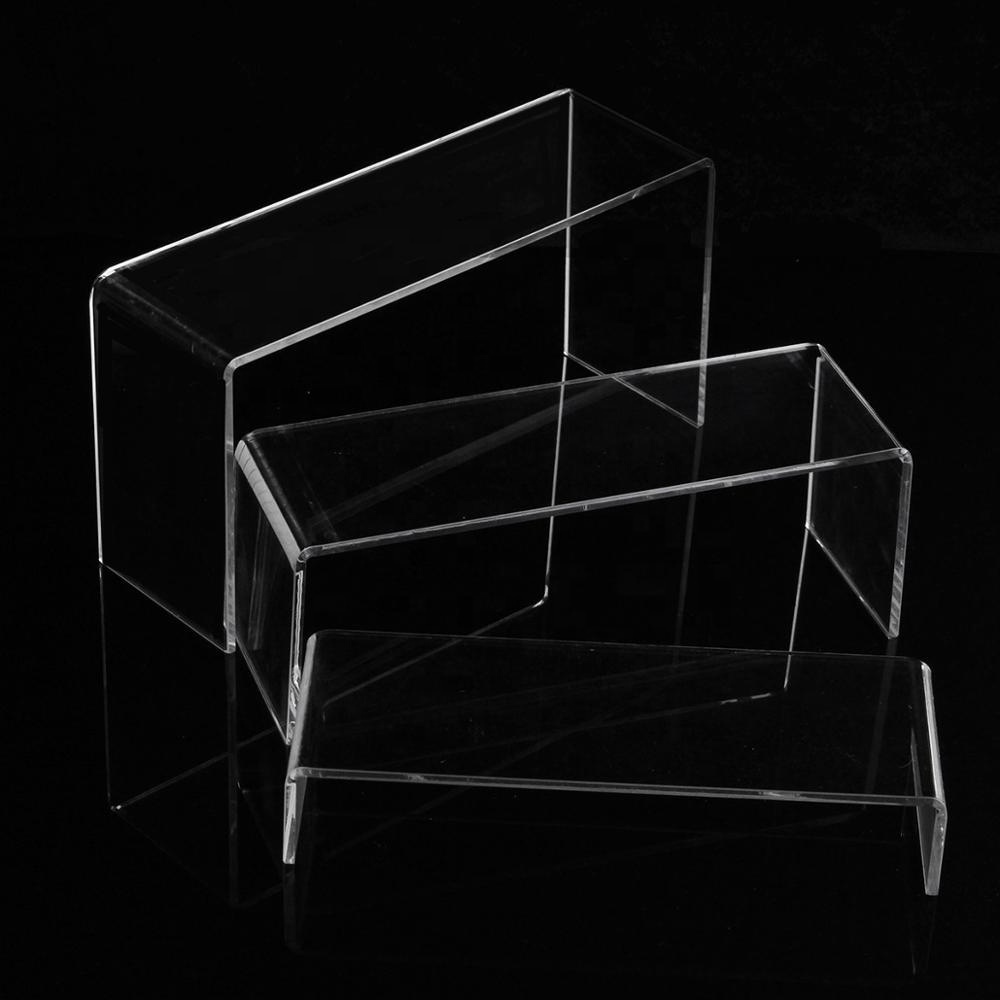 Fancy Clear Single Acrylic Shoe Riser Clear Shoe Display Stand for Retail Shops