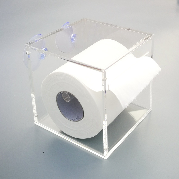 5 x 5 Square Creative Dryer Sheet Roll Tissue Holder Purple Colored Acrylic Paper Cube Box