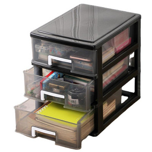 Black 5-drawer 5 Tier Door Multipurpose Storage Drawer Plastic Organizer Cabinet Tower