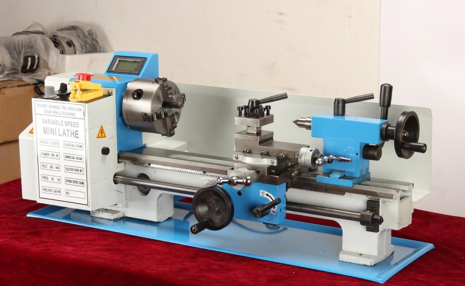 hobby mini lathe 7x14 metal gear household small bench lathe BHC0618 spindle bore 32mm  550W factory directly sell