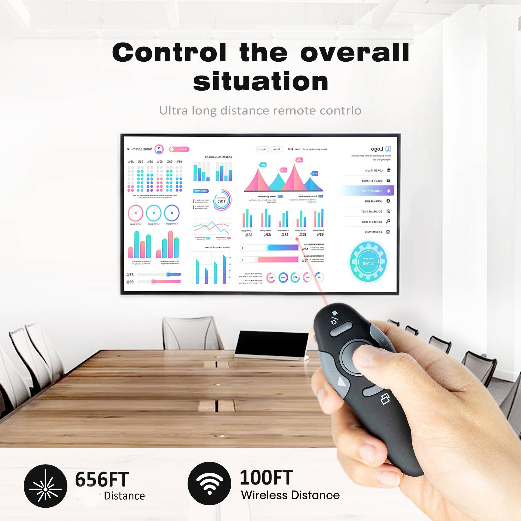 Multifunctional Pointer PPT Presenter Wireless Presentation Remote Clicker for Office Study