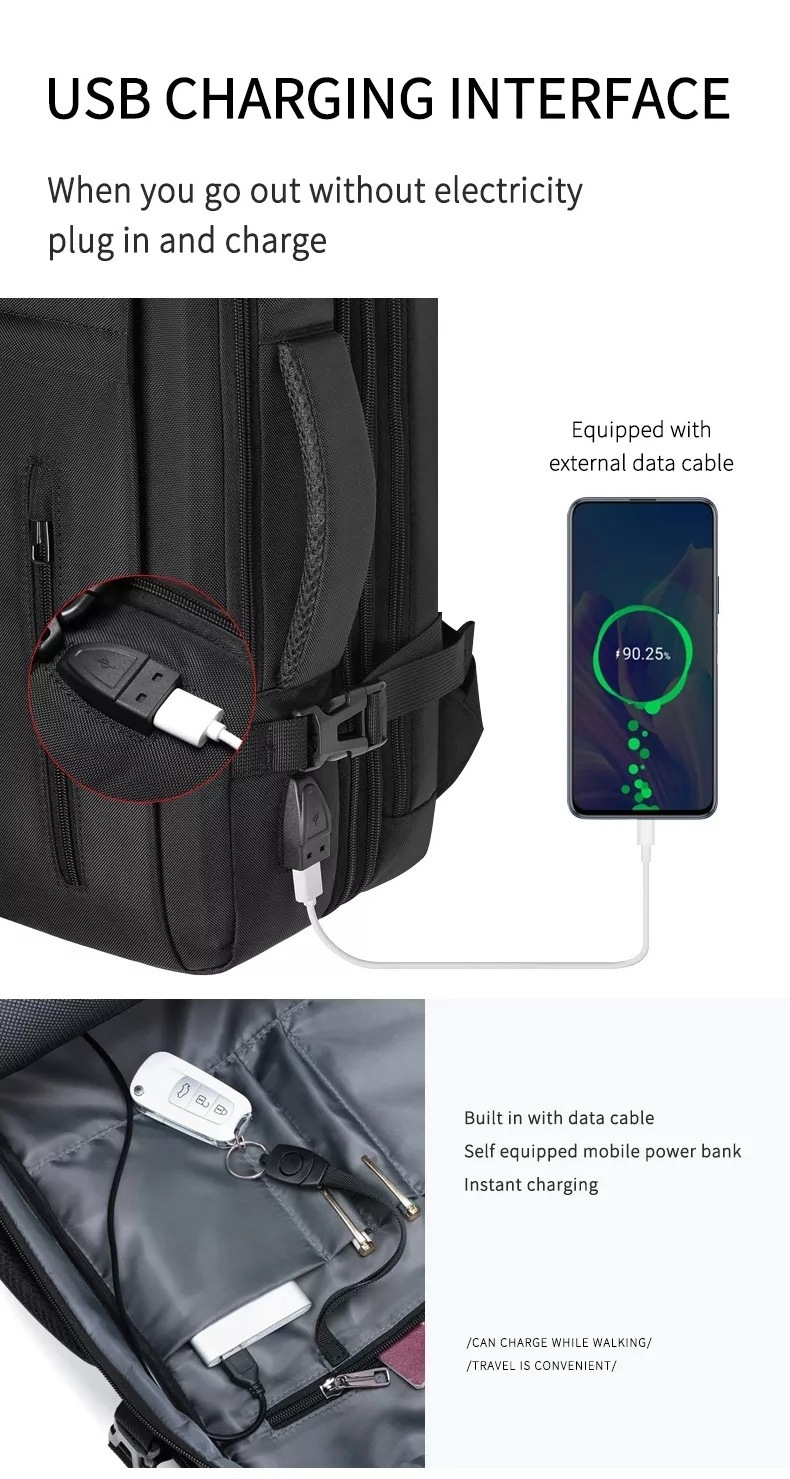 Emergency raincoat Laptop Backpacks with Usb Charging Port Bag travel backpack Wholesale Customization