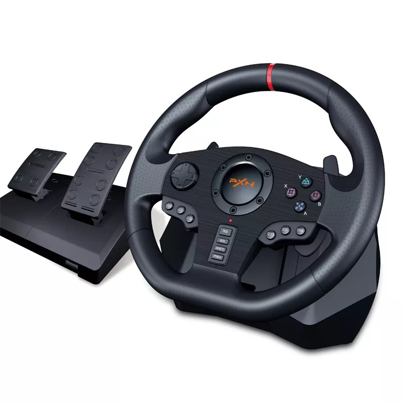 PXN-V900 For PS4 Vibration Feedback 900 Degree Gaming Steering Wheel For PC PS3 Xboxes One Switch With Dual Pedals