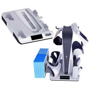 KJH-PVR2-007 Multifunctional Cooling Stand For PSVR2/PS5 Disc Storage Rack Headset Hanger