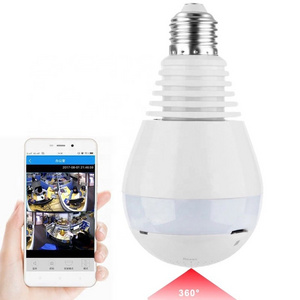 Security wifi Camera V380 Night Vision Two Way Audio CCTV IP Camera HD 960P Panoramic Light Bulb 360 Degree Fisheye Lens Camera