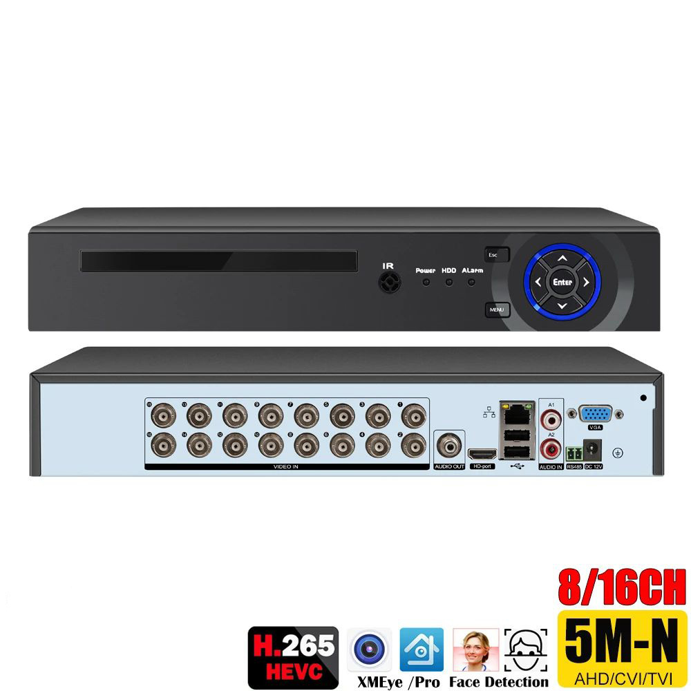 Xmeye 16CH 5mp 5 in 1 dvr Xvr For Ahd Cvi Tvi Cvbs Analog And Input 16 Channel 5mp Dvr With Audio And 5MP 4ch cctv dvr 16ch