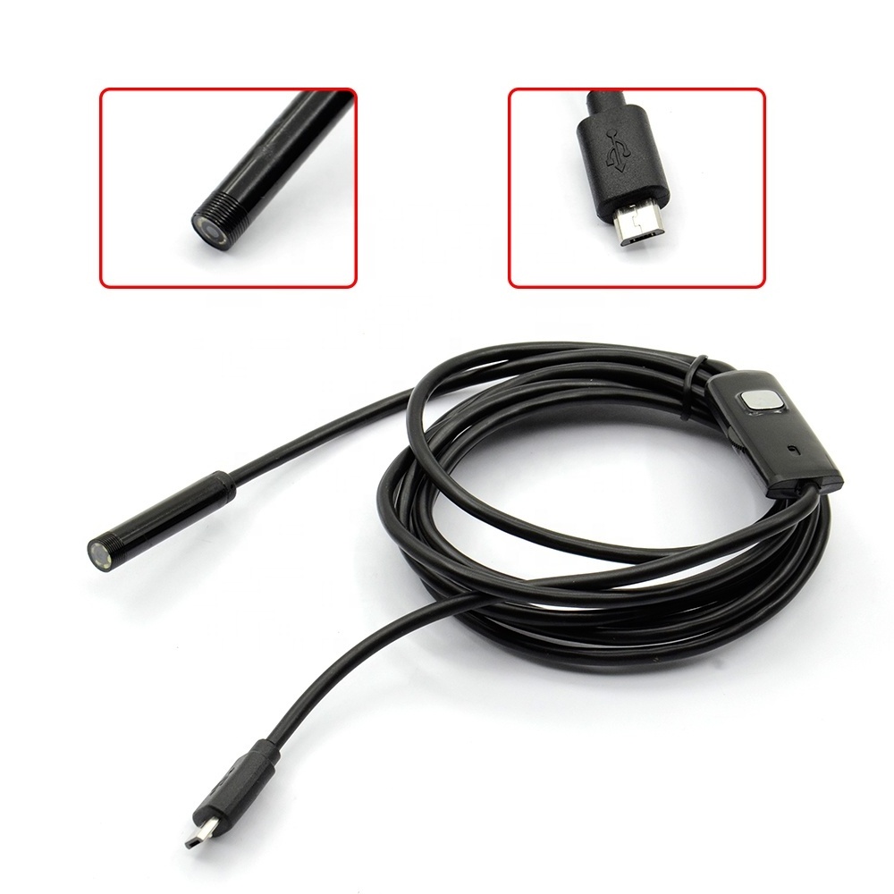 Newest 2 in1 Android Smartphone borescope CCTV LED Video HD Snake Mini USB Cam IP67 Waterproof PC endoscope camera