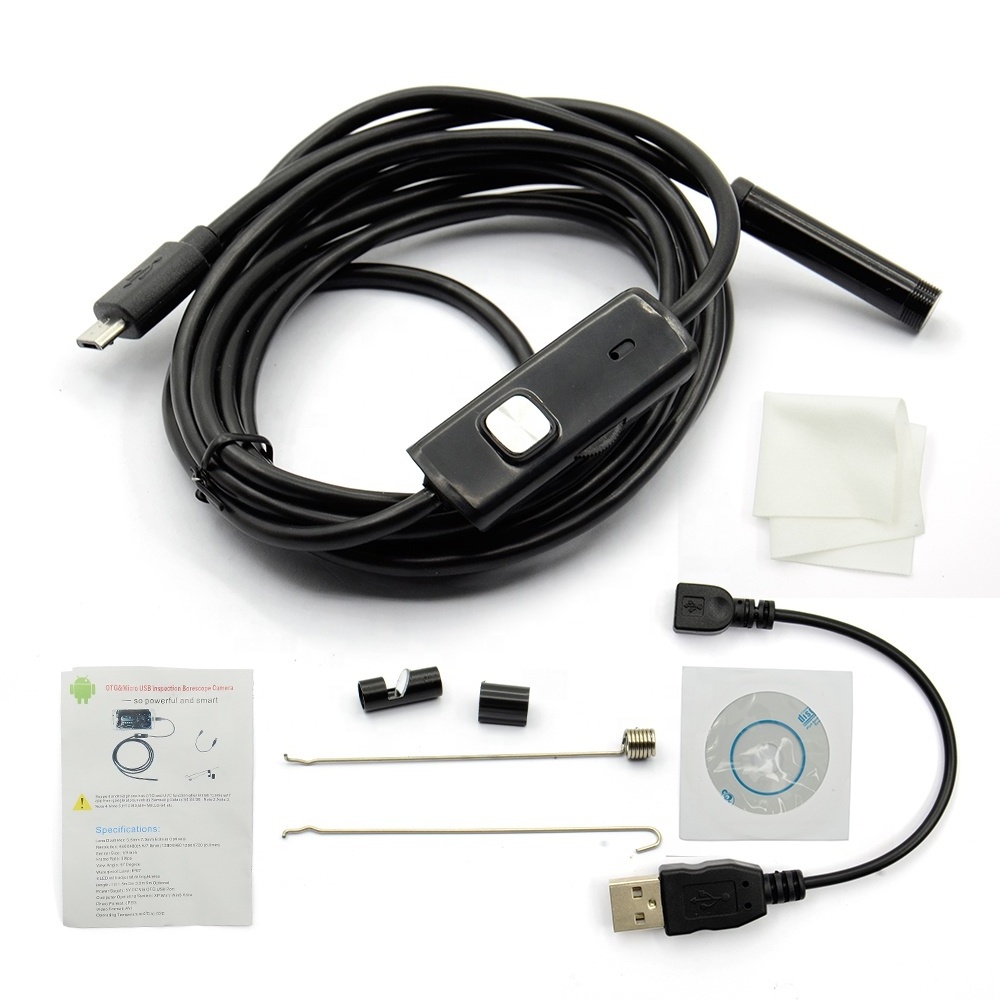 Newest 2 in1 Android Smartphone borescope CCTV LED Video HD Snake Mini USB Cam IP67 Waterproof PC endoscope camera