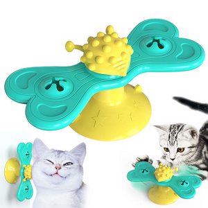 Butterfly Spinning Windmill Cat Turntable Toys Teeth Tooth Grinding Chew Interactive Cat Toy