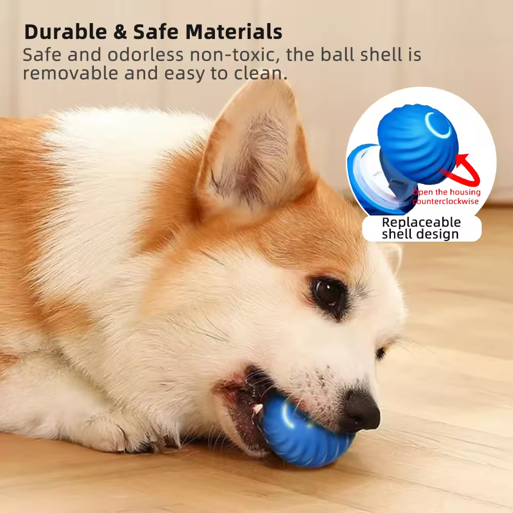 USB Automatic Round Toy Balls Smart Dog Moving Bouncing Jumping Dog Ball Interactive Pet Small Dog Toy Active Rolling Ball