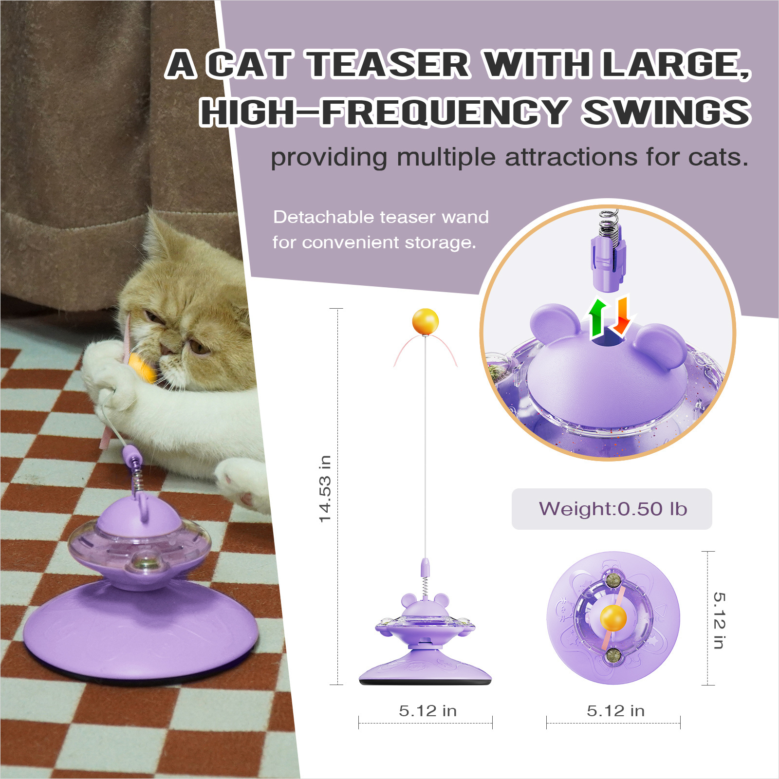 Pet Interactive & Movement Toys Teaser Swing Food Dispenser Interactive Cat Toy