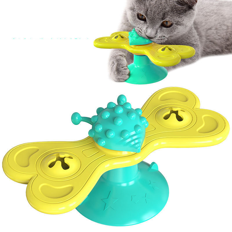 Butterfly Spinning Windmill Cat Turntable Toys Teeth Tooth Grinding Chew Interactive Cat Toy