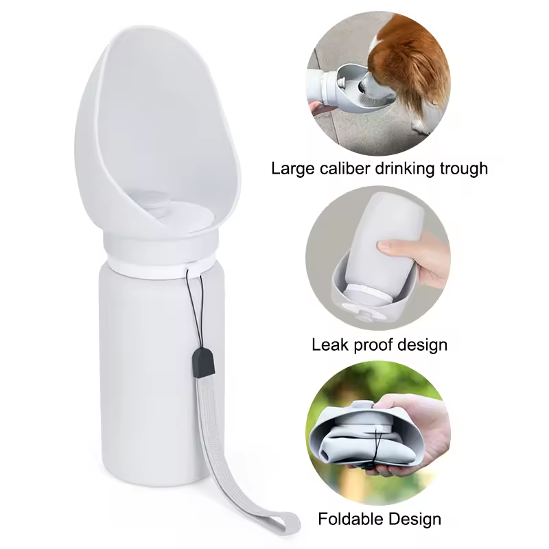 New Eco Friendly Easy To Carry Portable Pet Water Bottle Silicone Walking Hiking Outdoor Bowl Drinking Portable Dog Bottle