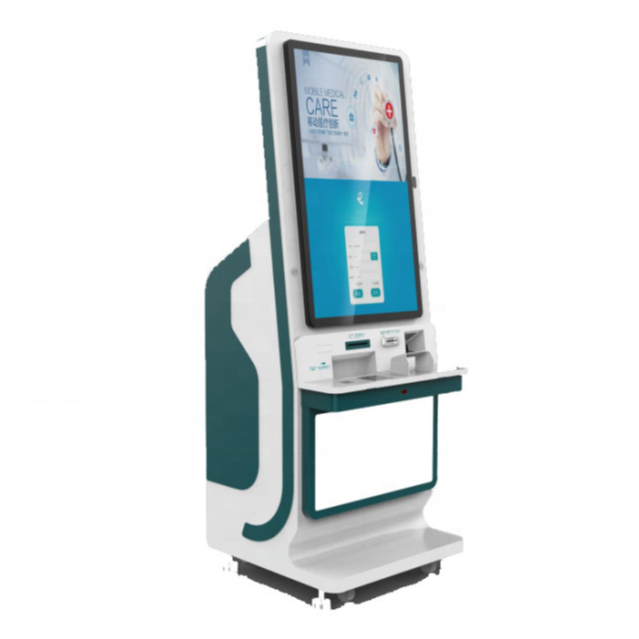 Customized 43 Inch screen kiosk free standing self service touch screen Unattended hospital printing payment kiosk