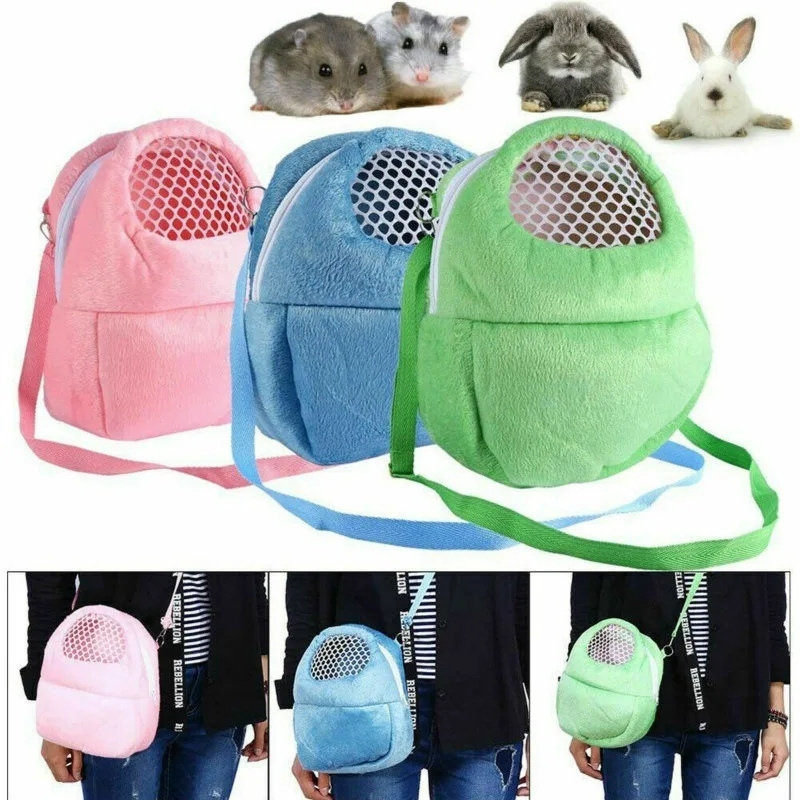 Pet hamster handbag portable small pet travel carrier bag breathable pet cotton nest outdoor backpack carry cage