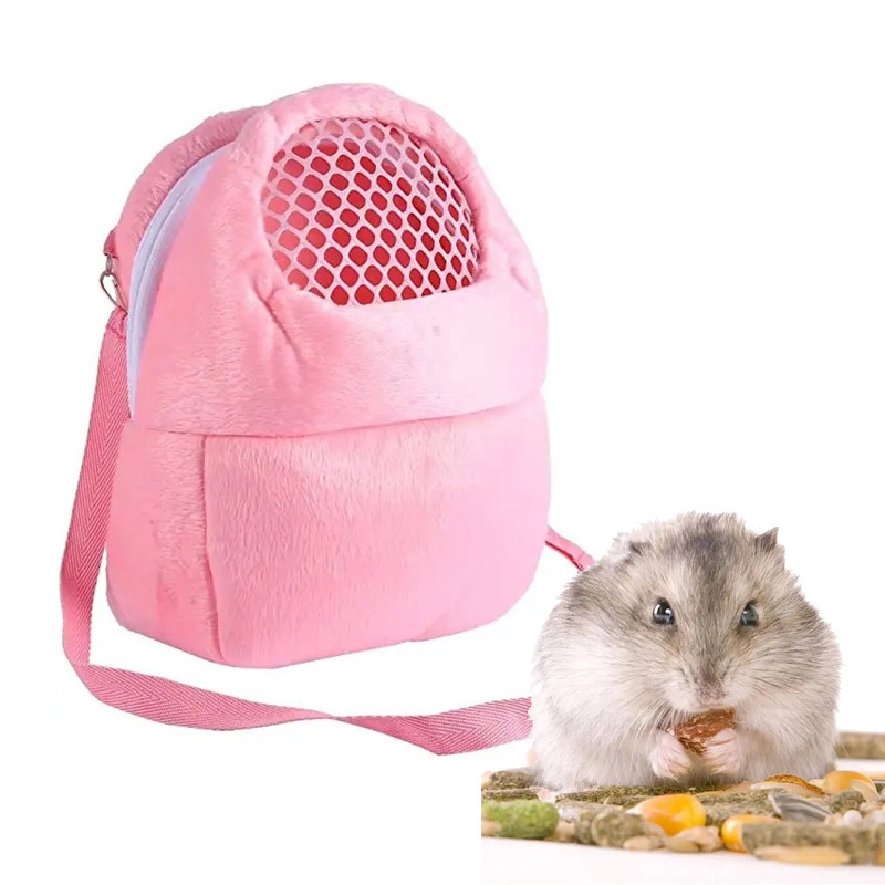 Pet hamster handbag portable small pet travel carrier bag breathable pet cotton nest outdoor backpack carry cage