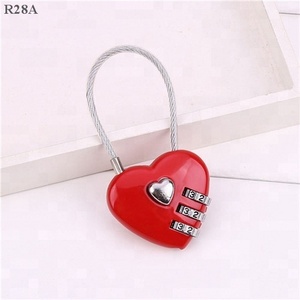 Travel Box  Bag Love Lock Heart  Padlock  Combination 3 Digit Cable Lock