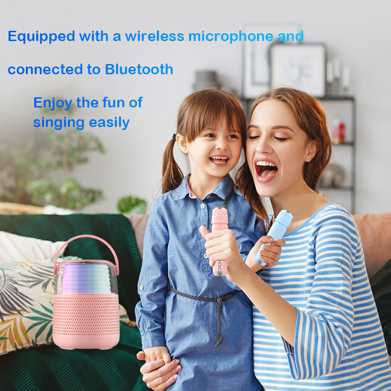 2024 Hot sale KTV Audio Portable Mini Wireless BlueTooth Speaker with Karaoke Microphone subwoofer for Outdoor  Phone Pc