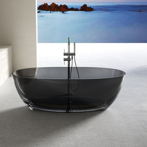 Italian Luxury Crystal Clear Resin Bath tubs Transparent Solid Surface Resin Freestanding Bathtubs