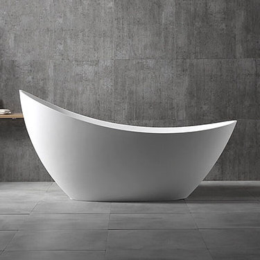 Luxury Freestanding stone bath tub Solid surface stone resin bathtub matte white popular stone oval bathtub