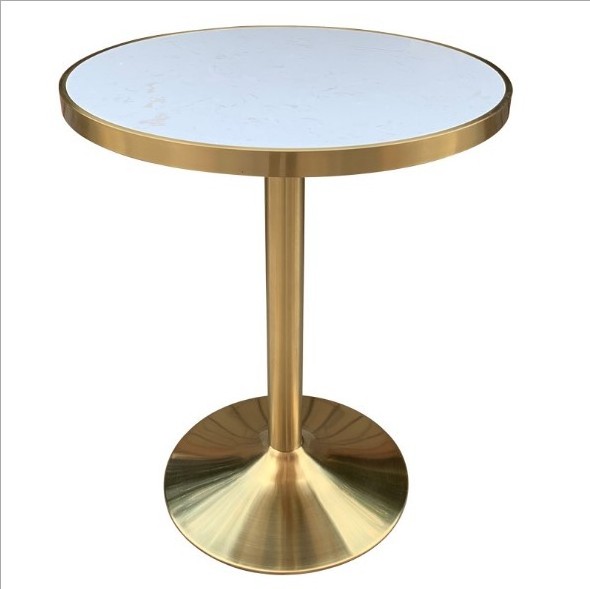 Modern Table Restaurant Luxury Stainless Steel Gold Base And square Round Real Marble Top Dining Table  with chair