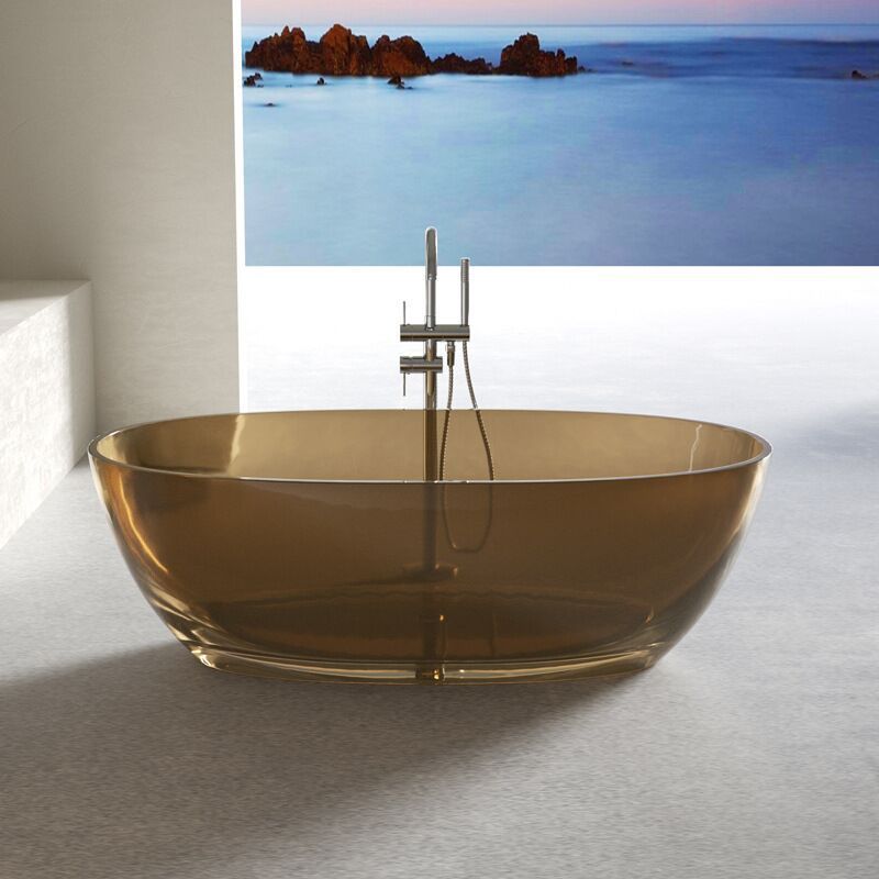 Italian Luxury Crystal Clear Resin Bath tubs Transparent Solid Surface Resin Freestanding Bathtubs