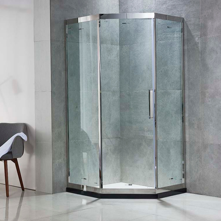 Aiweiluo  Simple Sliver Sliding Bathroom 8MM Tempered Glass Shower Enclosure Shower Door