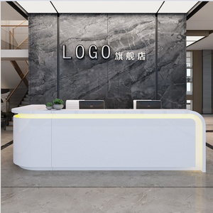 Modern White Artificial Stone Spa Salon Fast Food Restaurant Reception Counter Cashier Desk Design,office desk counter