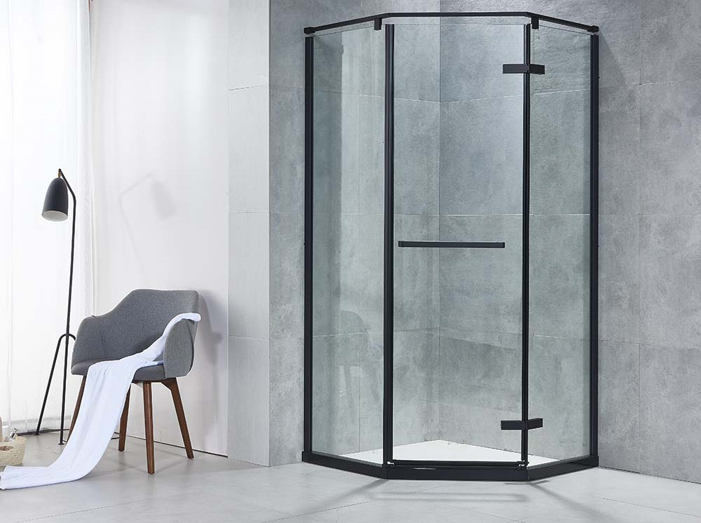 Aiweiluo  Simple Sliver Sliding Bathroom 8MM Tempered Glass Shower Enclosure Shower Door