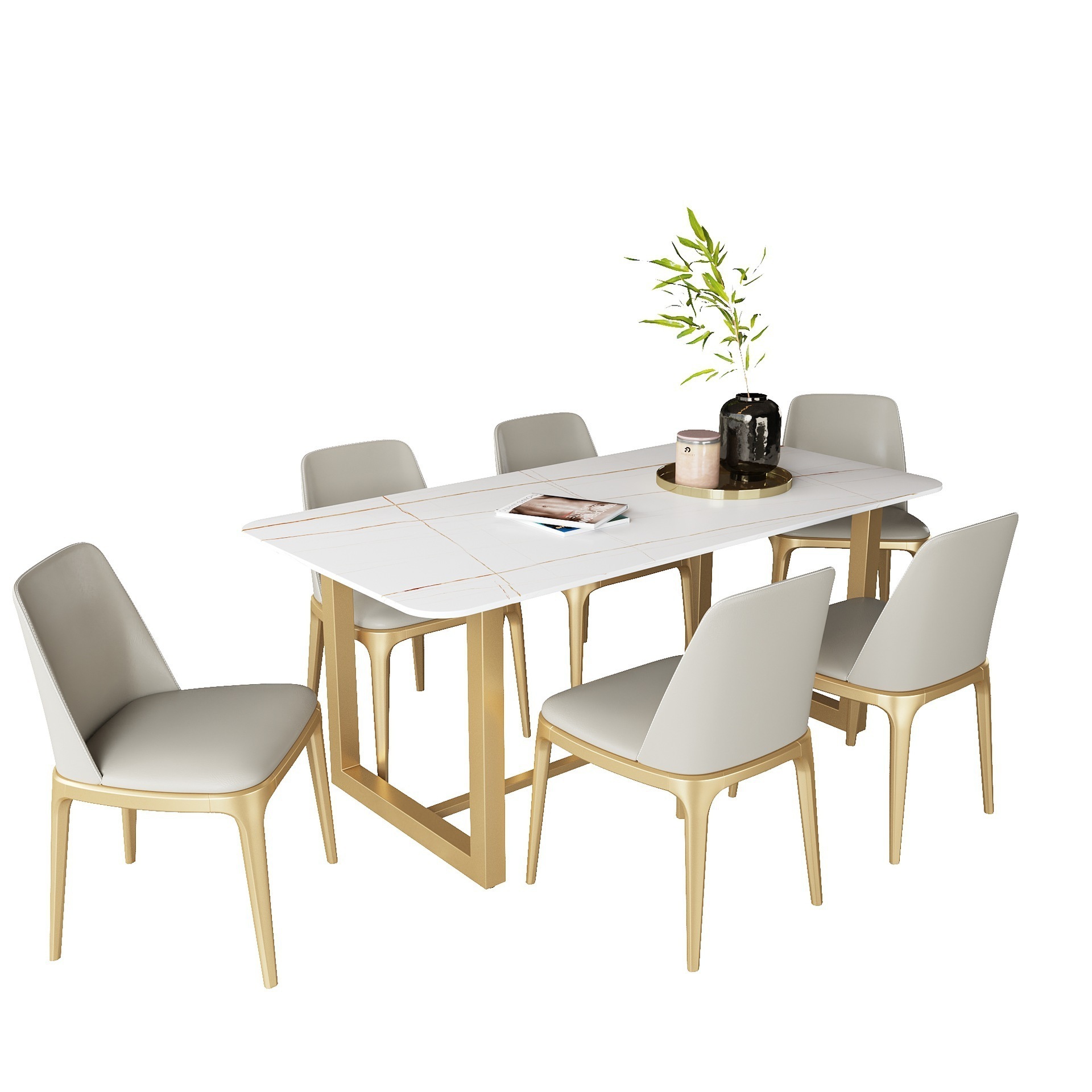 Italian modern folding extendable furniture dining table sets luxury 6 chairs ceramic marble dining table set