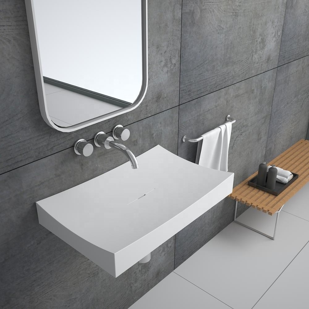 Corians Sanitary Ware Artificial Stone Bathroom Sinks ,wall hung wash basin