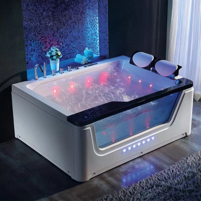 HOT acrylic indoor freestanding waterfall whirlpool spa bathtub massage hot tub pool with computer remote control