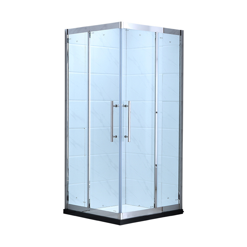 Aiweiluo  Simple Sliver Sliding Bathroom 8MM Tempered Glass Shower Enclosure Shower Door