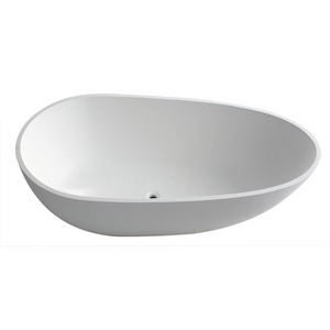 Indoor large round Japanese Soaking Tub Artificial Marble Stone Bathtub