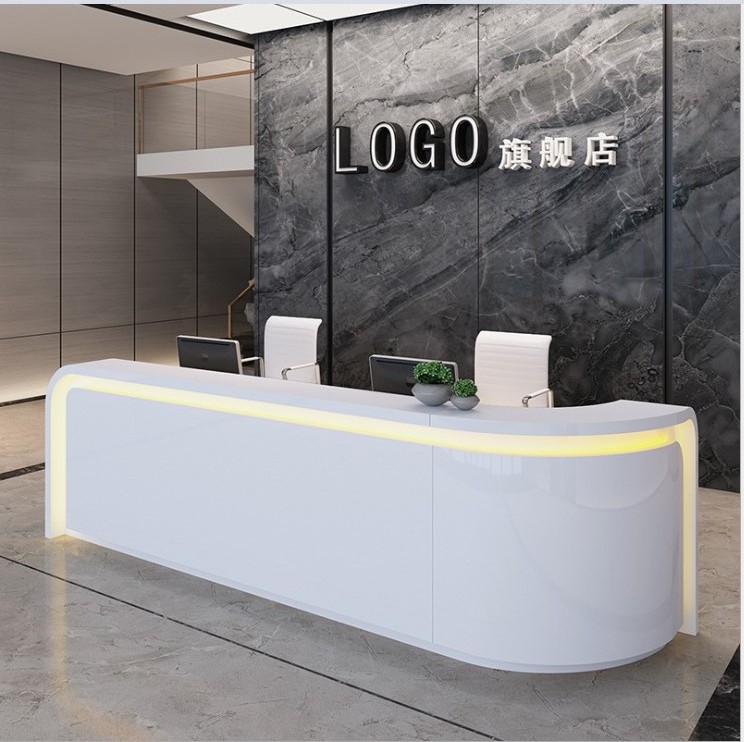 Modern White Artificial Stone Spa Salon Fast Food Restaurant Reception Counter Cashier Desk Design,office desk counter