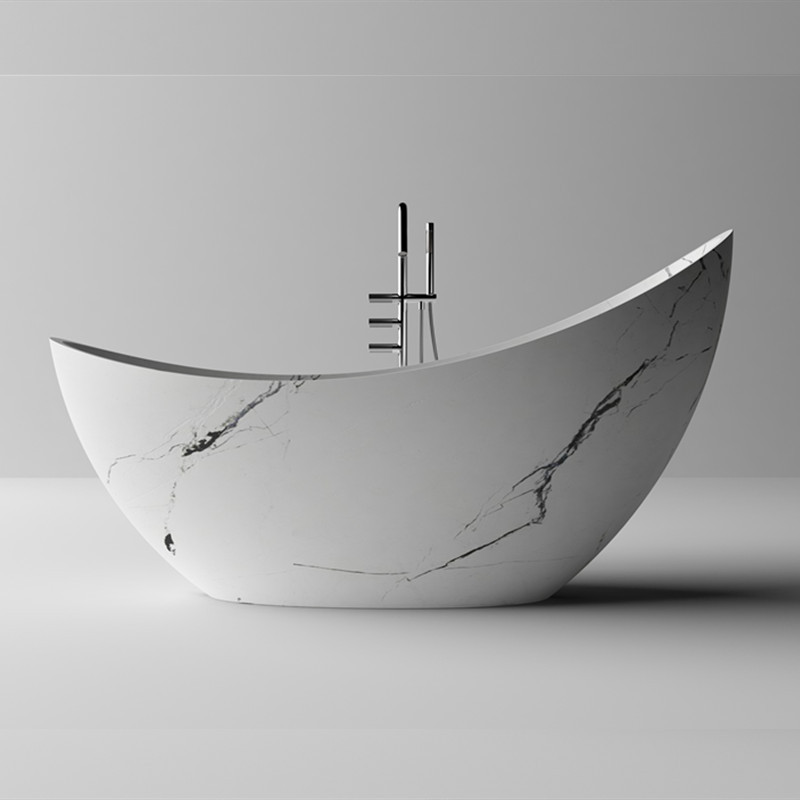 Hotel modern design bathtub, resin stone freestanding bath tub , acrylic solid surface bathroom bathtub