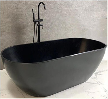 Luxury Freestanding stone bath tub Solid surface stone resin bathtub matte white popular stone oval bathtub