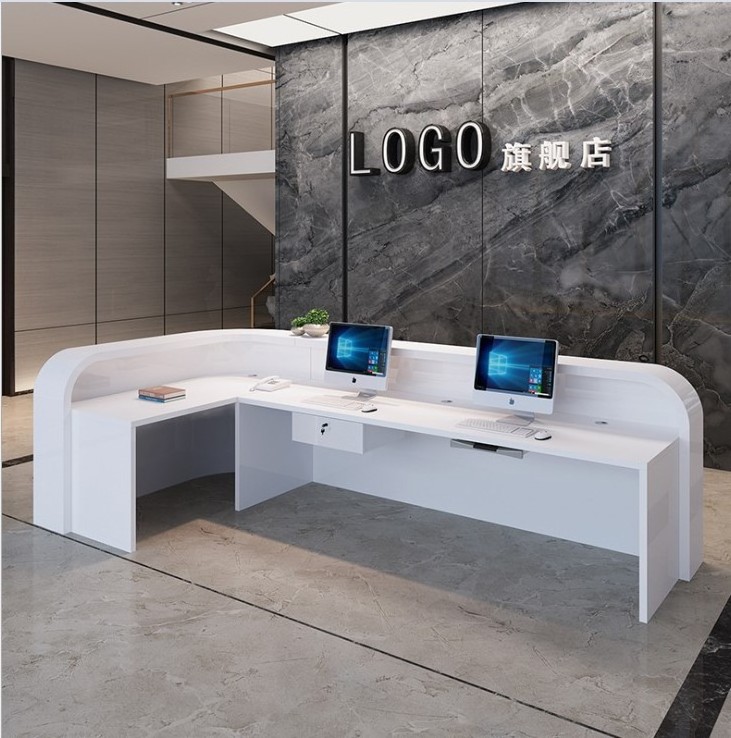 Modern White Artificial Stone Spa Salon Fast Food Restaurant Reception Counter Cashier Desk Design,office desk counter