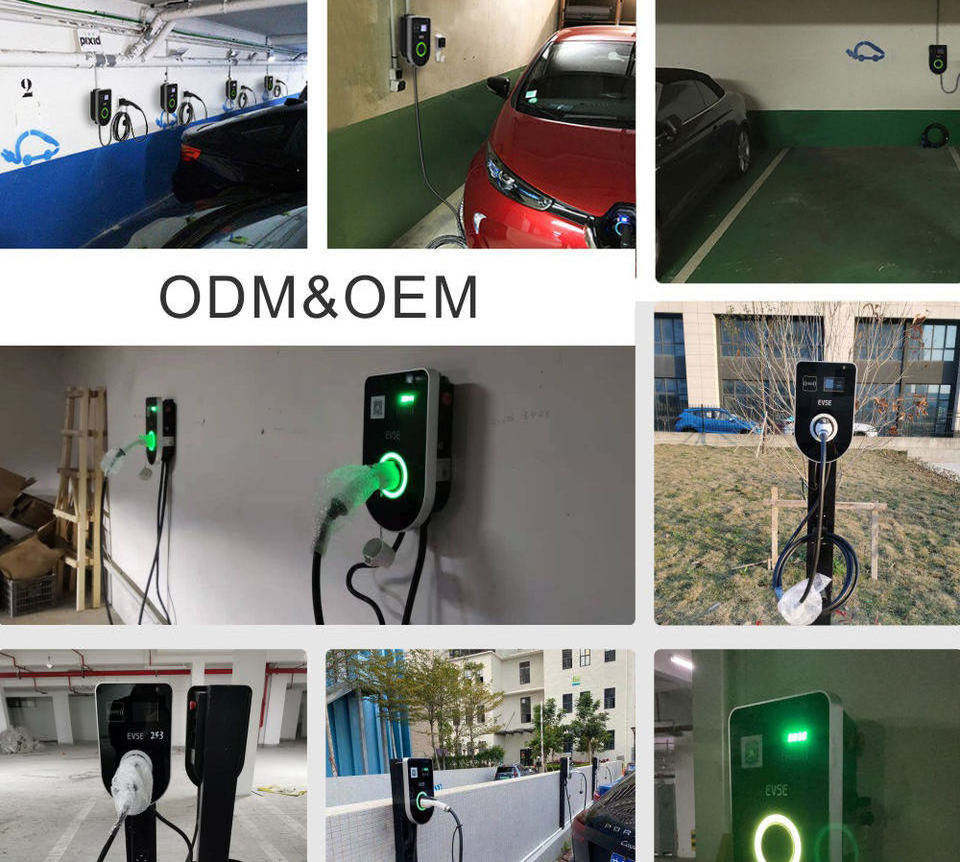 Factory Manufacturer EV Charger Station Ocpp Type 2 32a CCS GBT 7kw 22kw Wallbox Fast Electric Charging Station EV Charger R8