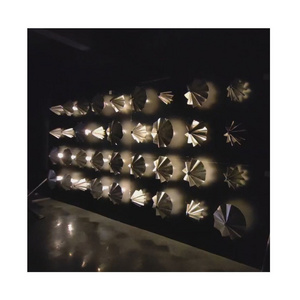 Creative Mechanical Flower Umbrella Wall LED Lighting Kinetic Modern Art Light Wall for Exhibition lobby