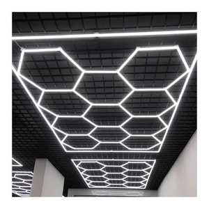 Hexagon Detailing Workshop Ceiling Led Lights For Car Shop And Garage honeycomb lights hexagonal led light 2400*4800MM